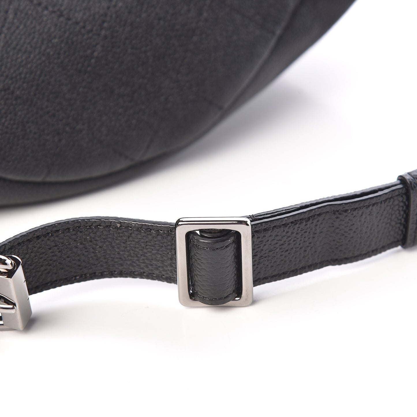 Lambskin Quilted Banane Waist Bag Fanny Pack Black