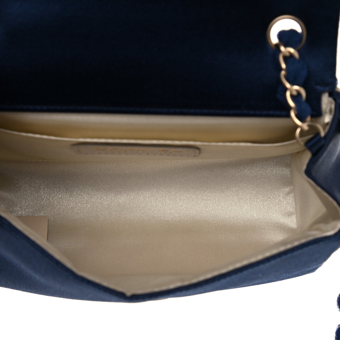 Satin Mesh Camellia Flap Navy Blue