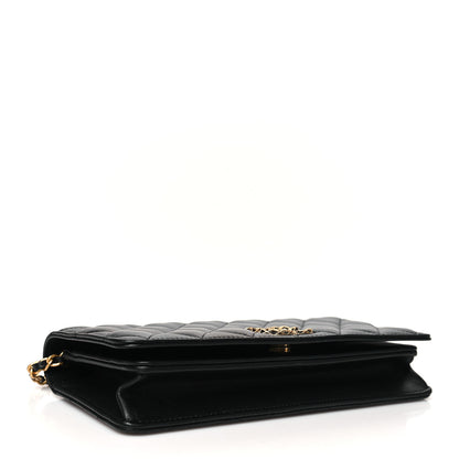 Chanel Lambskin Quilted CC Clutch On Chain Black 4 of 12
