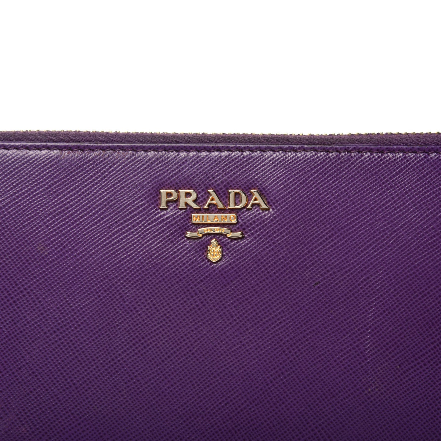Saffiano Metal Zip Around Wallet Viola