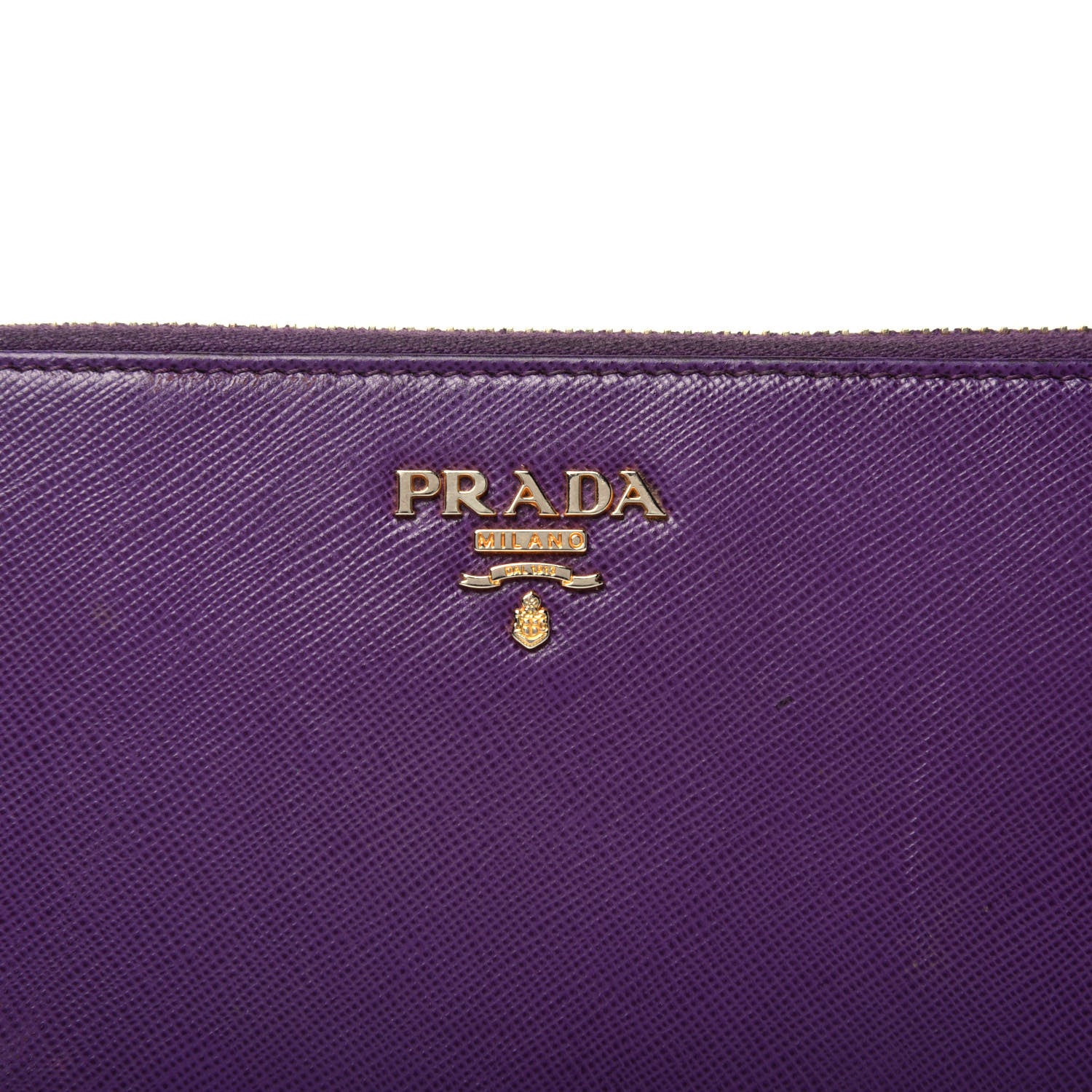 Prada Saffiano Metal Zip Around Wallet Viola 8 of 8