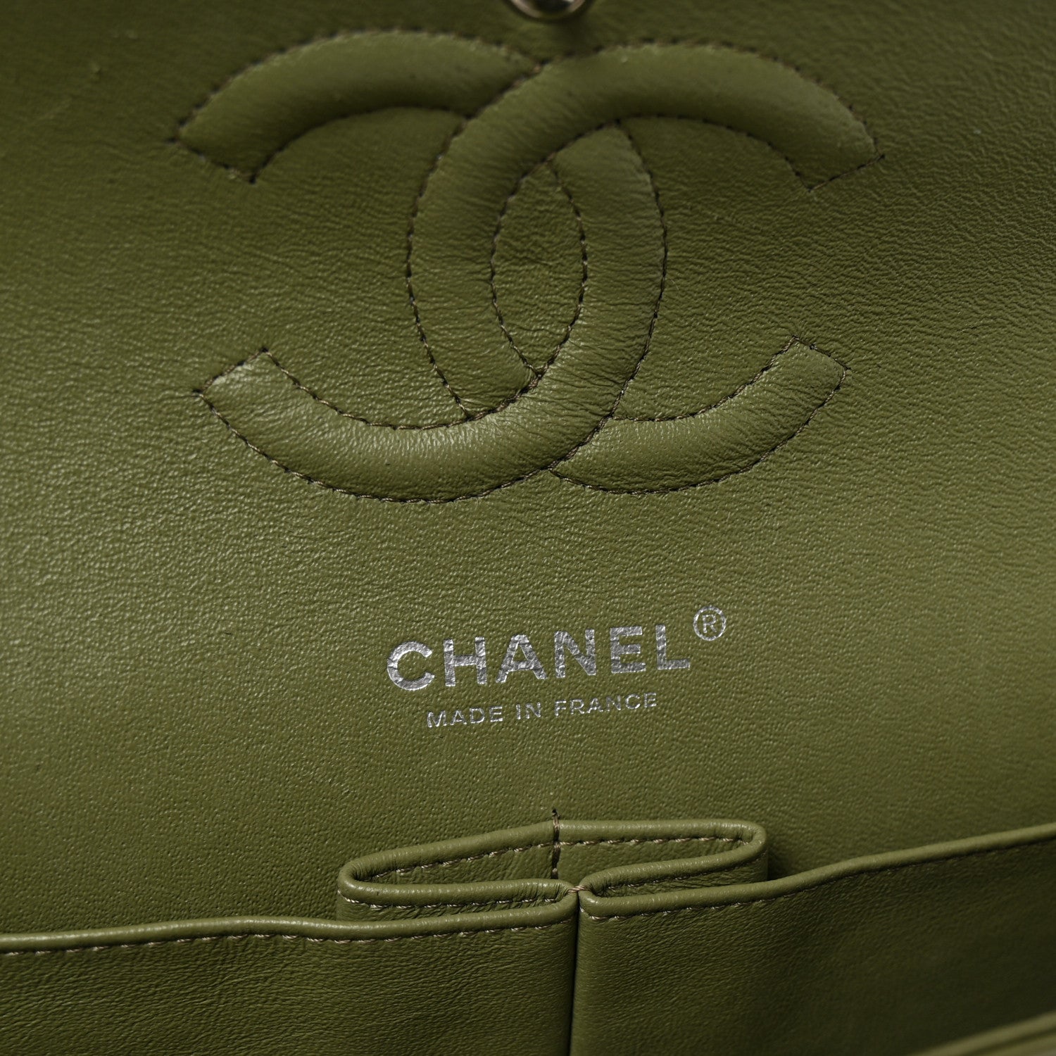 Chanel Striated Patent Quilted Medium Double Flap Green 6 of 10