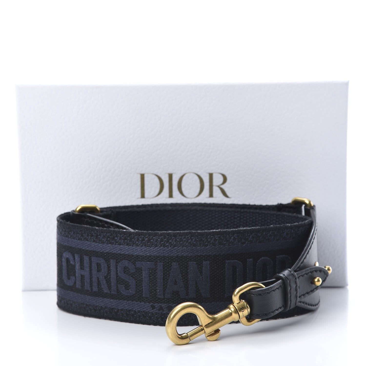 Christian Dior Canvas Embroidered Shoulder Strap Denim Blue 5 of 5