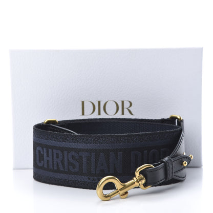 Christian Dior Canvas Embroidered Shoulder Strap Denim Blue 5 of 5