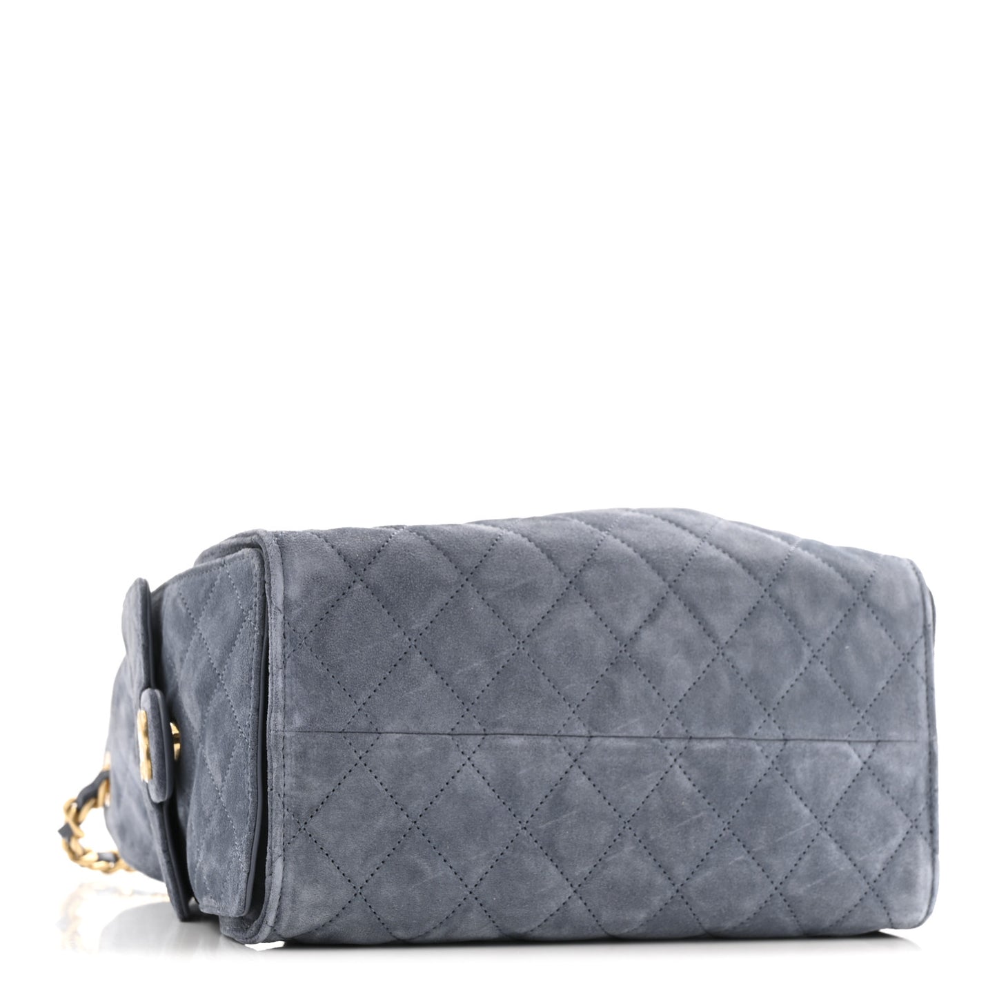 Suede Quilted Small Chanel 25 Handbag Blue