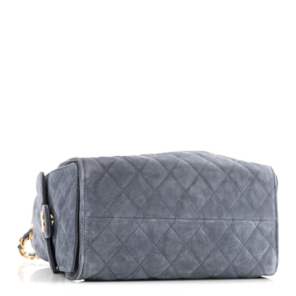 Chanel Suede Quilted Small Chanel 25 Handbag Blue 4 of 10