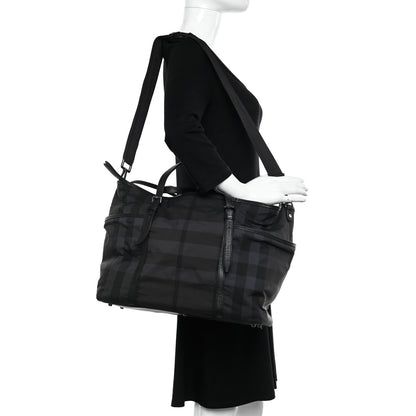 Burberry Nylon House Check Diaper Bag Black 2 of 15