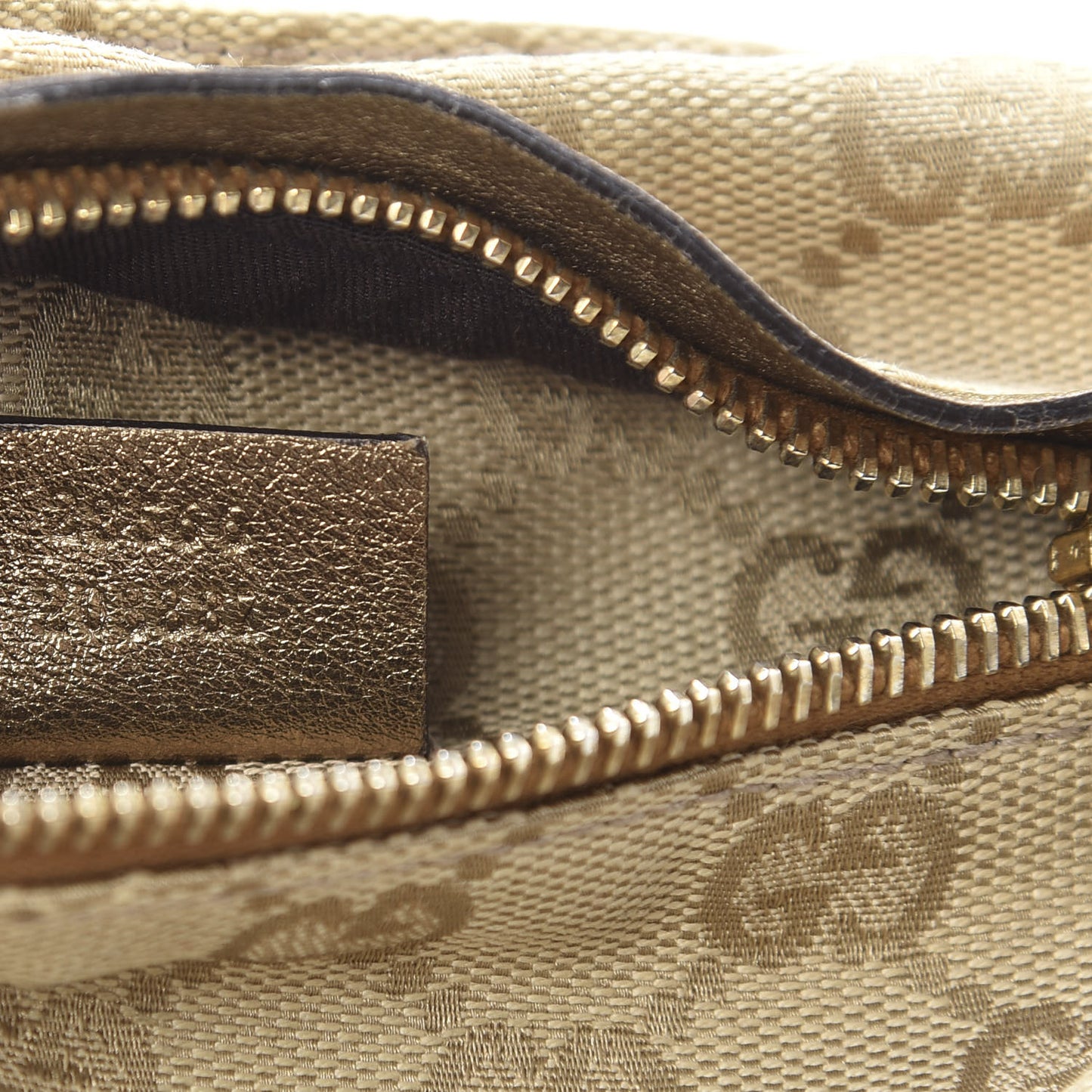 GG Monogram Web Double Pocket Belt Bag Gold Pink