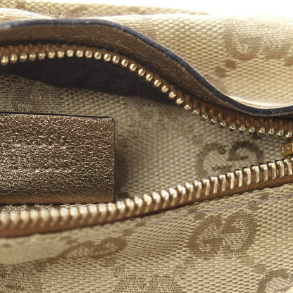 Gucci GG Monogram Web Double Pocket Belt Bag Gold Pink 7 of 10
