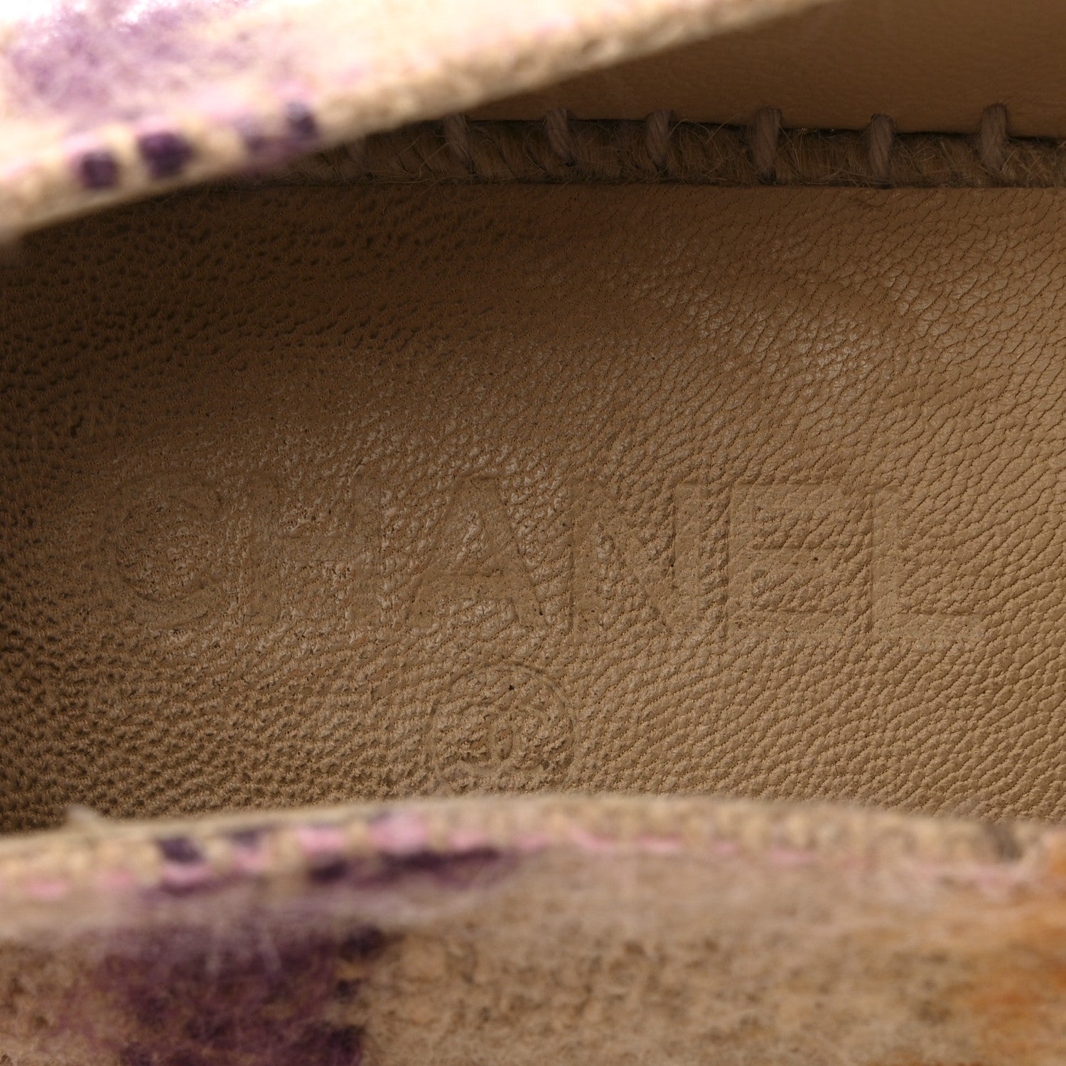 Chanel Tweed Grosgrain CC Espadrilles 38 Beige Pink Peach 7 of 12