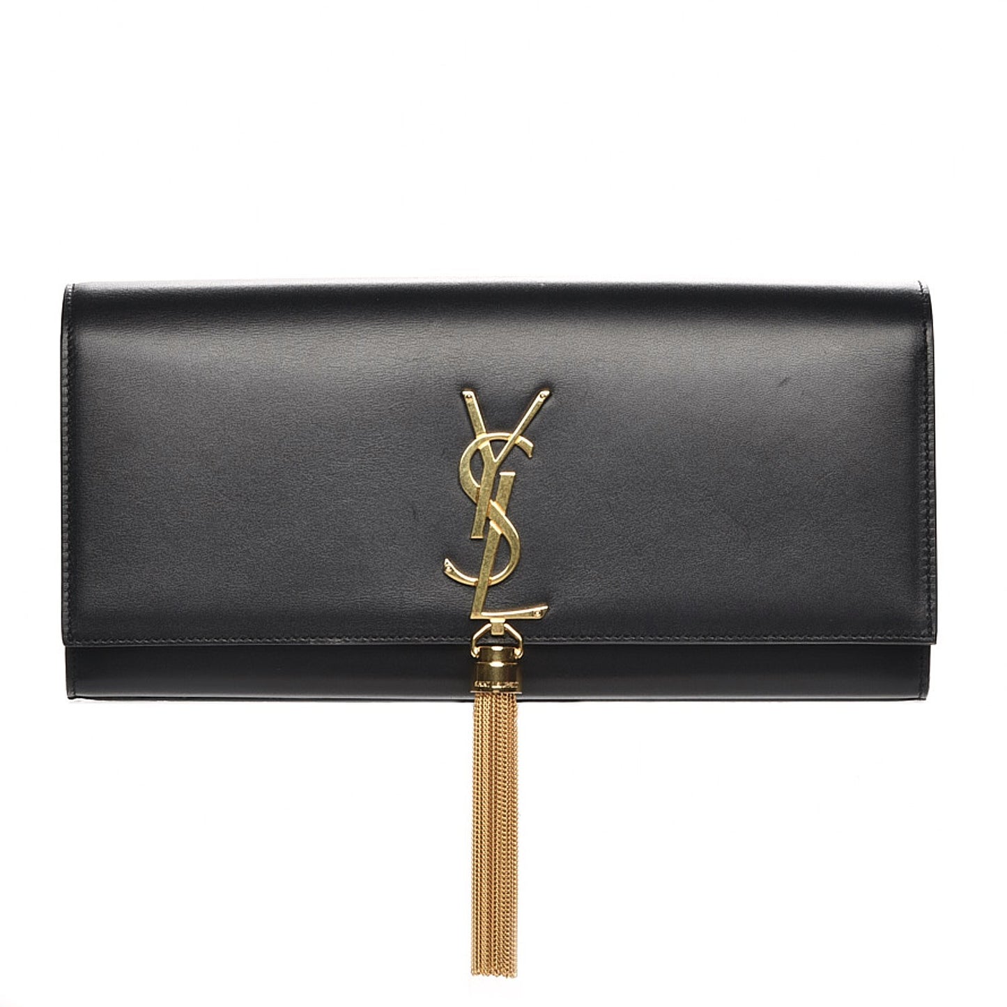 Calfskin Classic Monogram Tassel Clutch Black