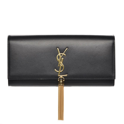Saint Laurent Calfskin Classic Monogram Tassel Clutch Black 1 of 6