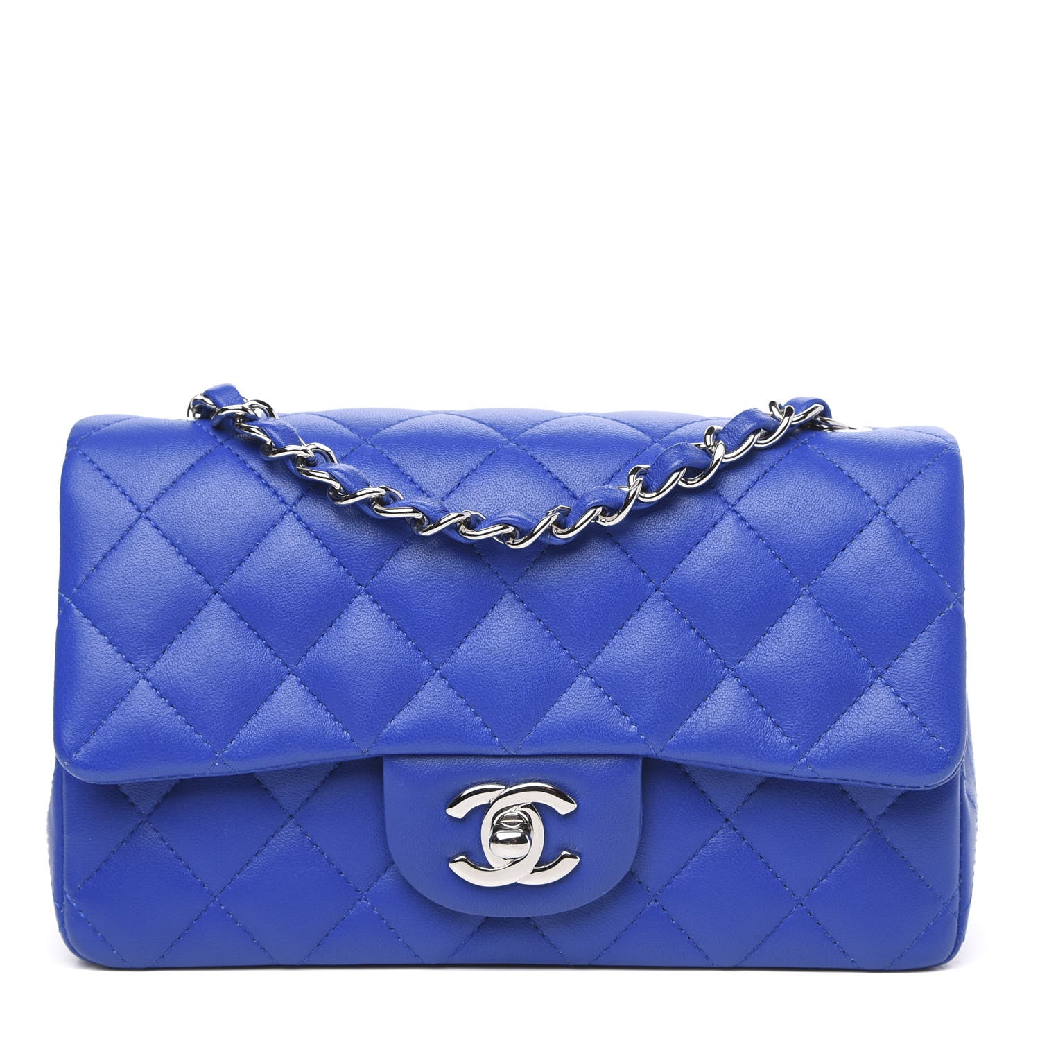 Chanel Lambskin Quilted Mini Rectangular Flap Royal Blue 1 of 10