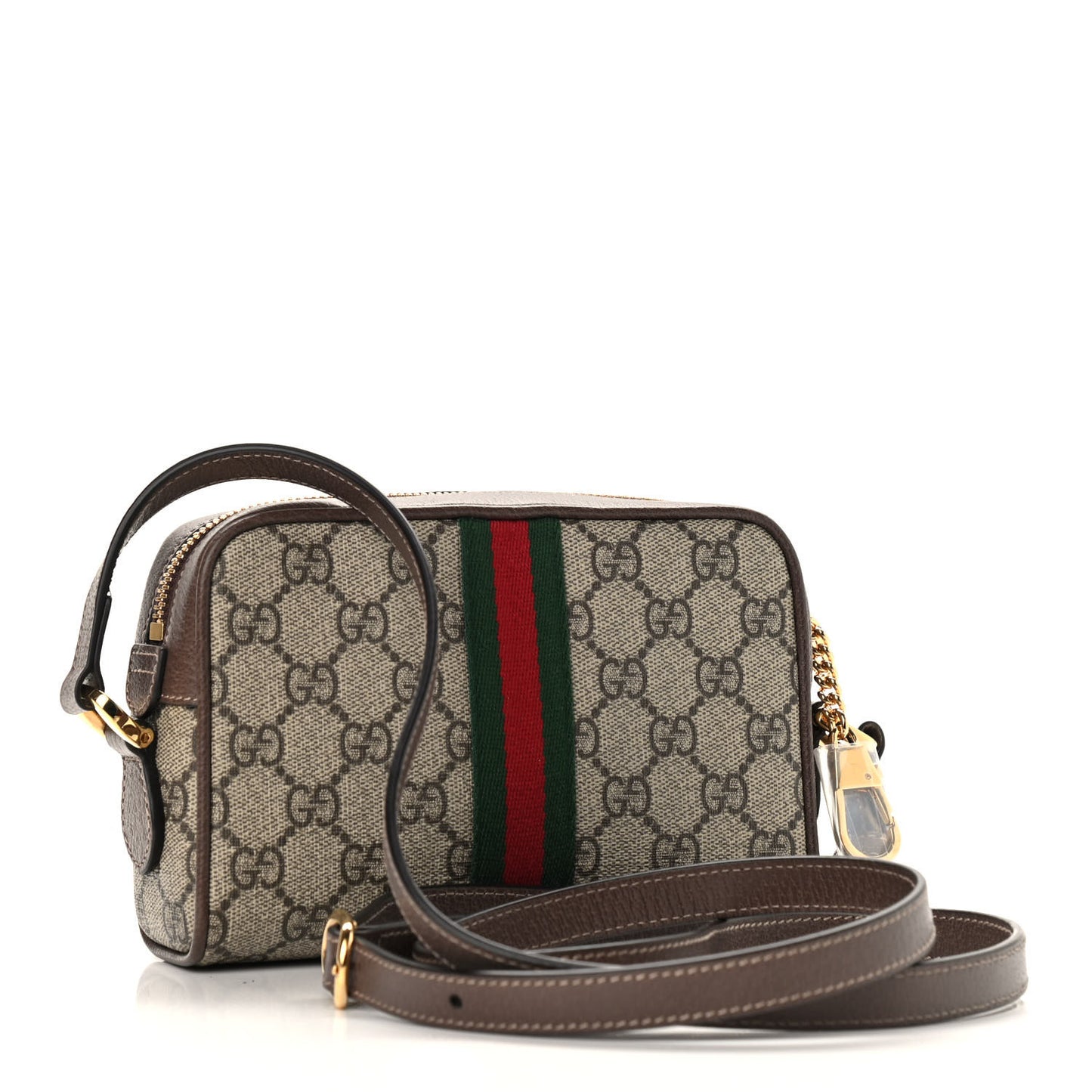 GG Supreme Monogram Web Mini Ophidia Shoulder Bag Brown