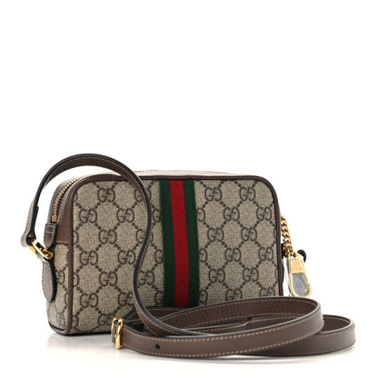 Gucci GG Supreme Monogram Web Mini Ophidia Shoulder Bag Brown 3 of 9