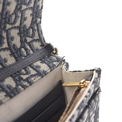 Christian Dior Oblique Saddle Chain Pouch Blue 11 of 14