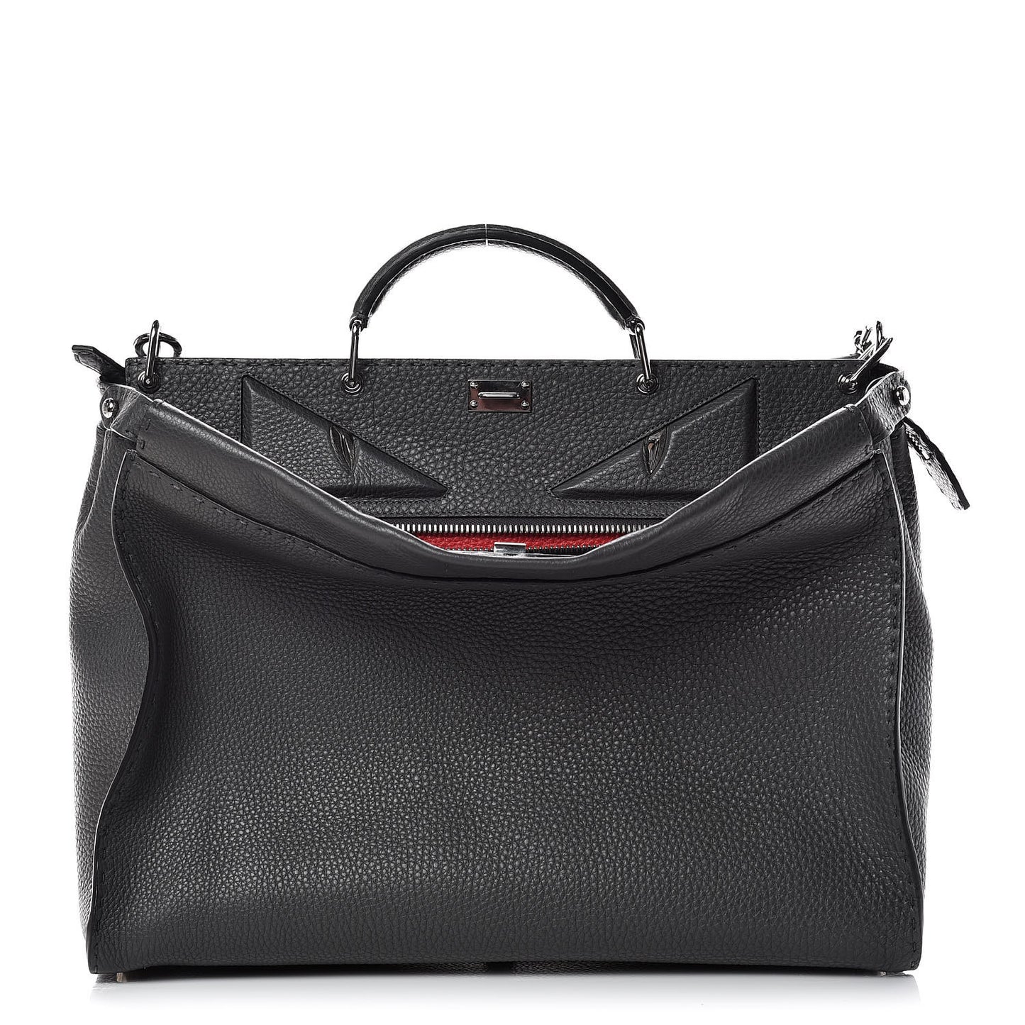 Cuoio Romano Selleria Monster Eyes Large Peekaboo Iconic Fit Satchel Asfalto