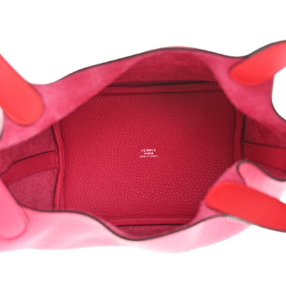 Hermes Taurillon Clemence Swift Eclat Picotin Lock 18 PM Rose Mexico Rouge De Coeur 5 of 10