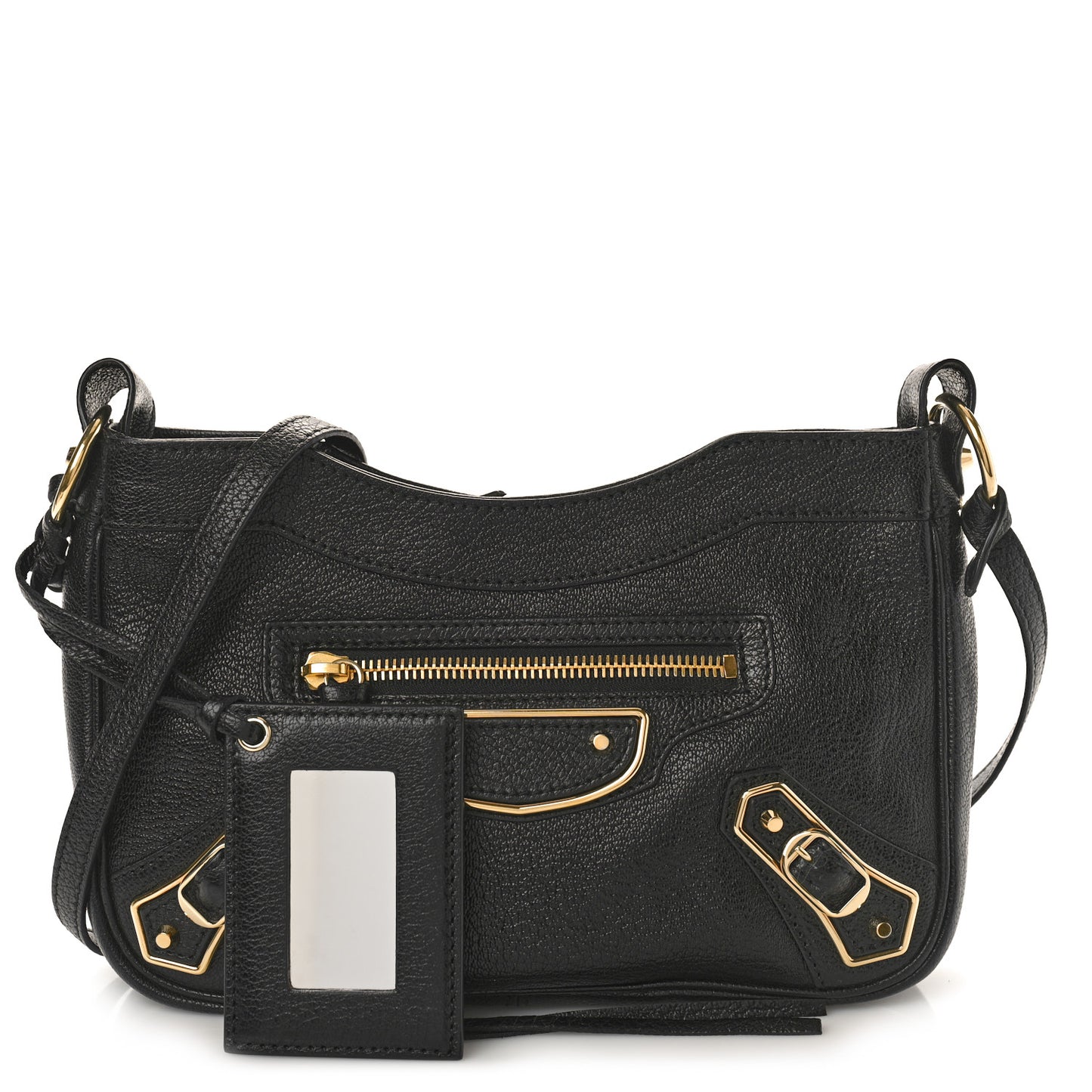 Chevre Gold Metallic Edge Hardware Hip Black