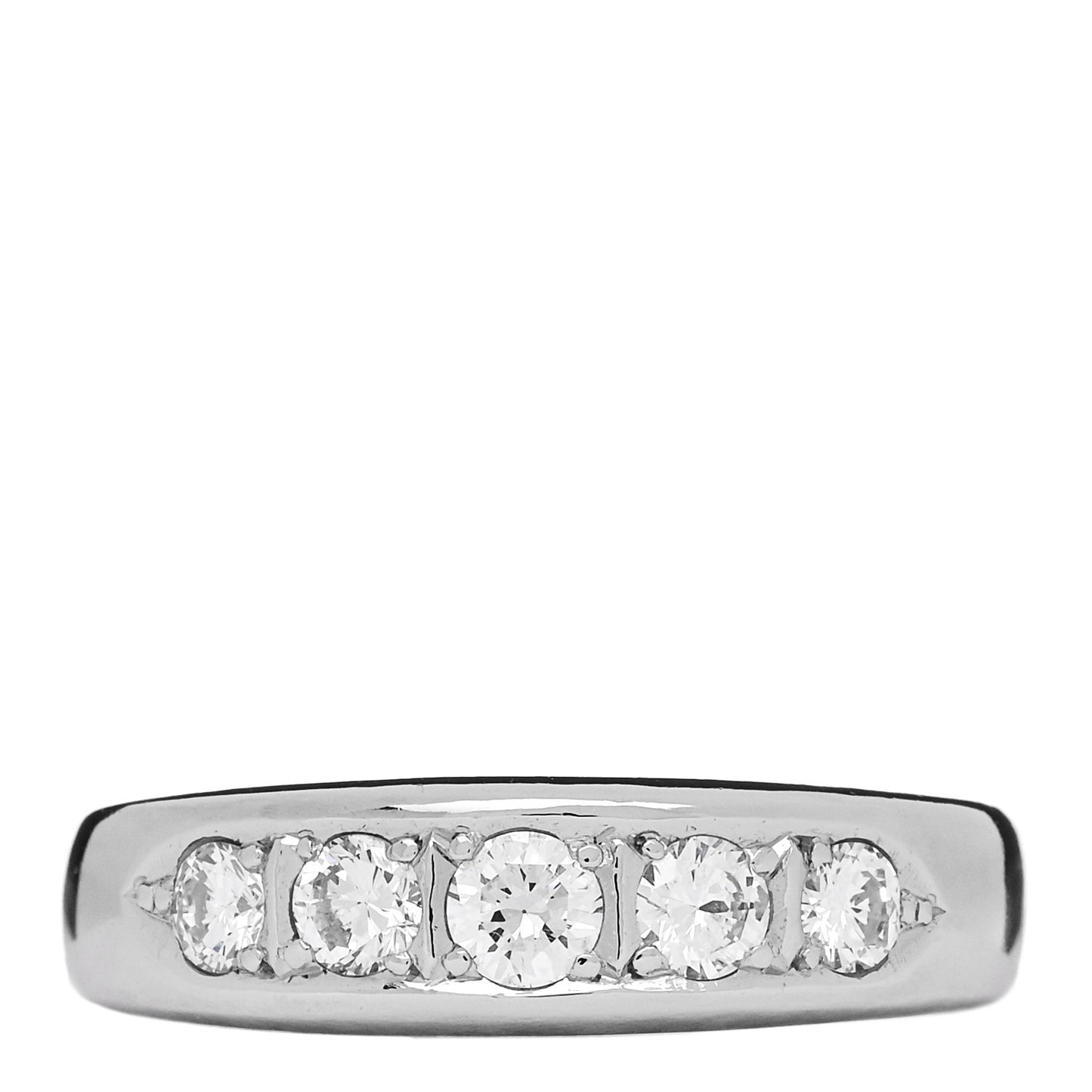 Platinum Diamond .52ctw Half Eternity Band Ring 58 8.25