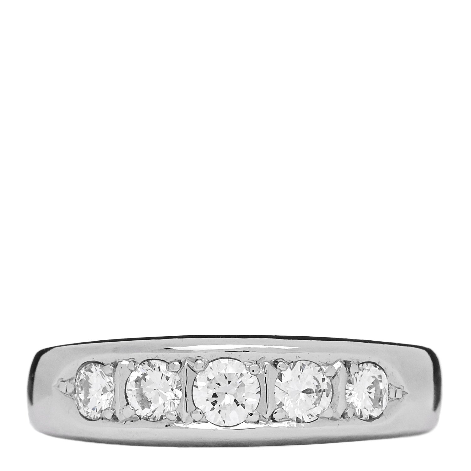 Parker & West by FASHIONPHILE Platinum Diamond .52ctw Half Eternity Band Ring 58 8.25 1 of 9