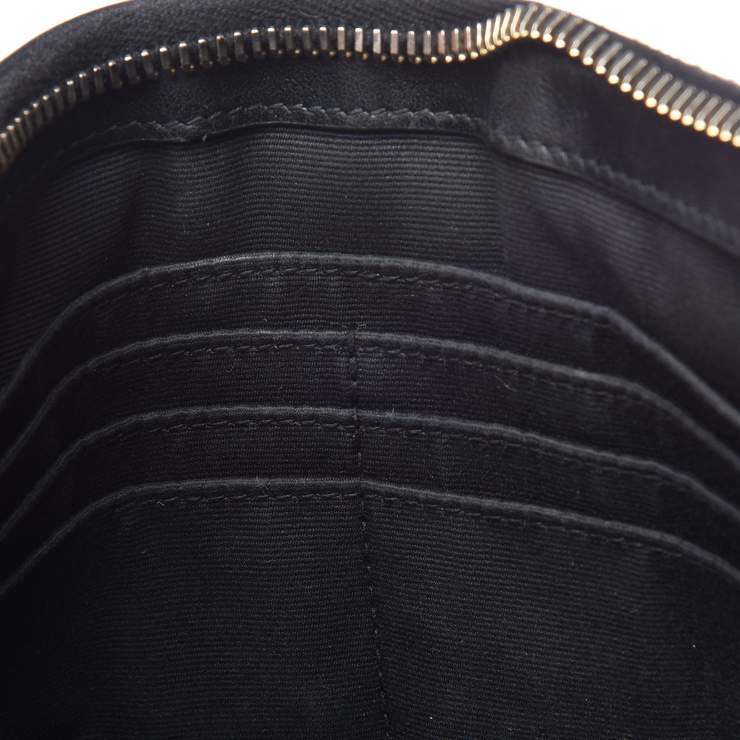 Calfskin Matelasse Chevron Monogram A5 Wristlet Black