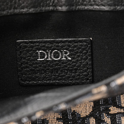Christian Dior Oblique Saddle Messenger Pouch Beige Black 6 of 11