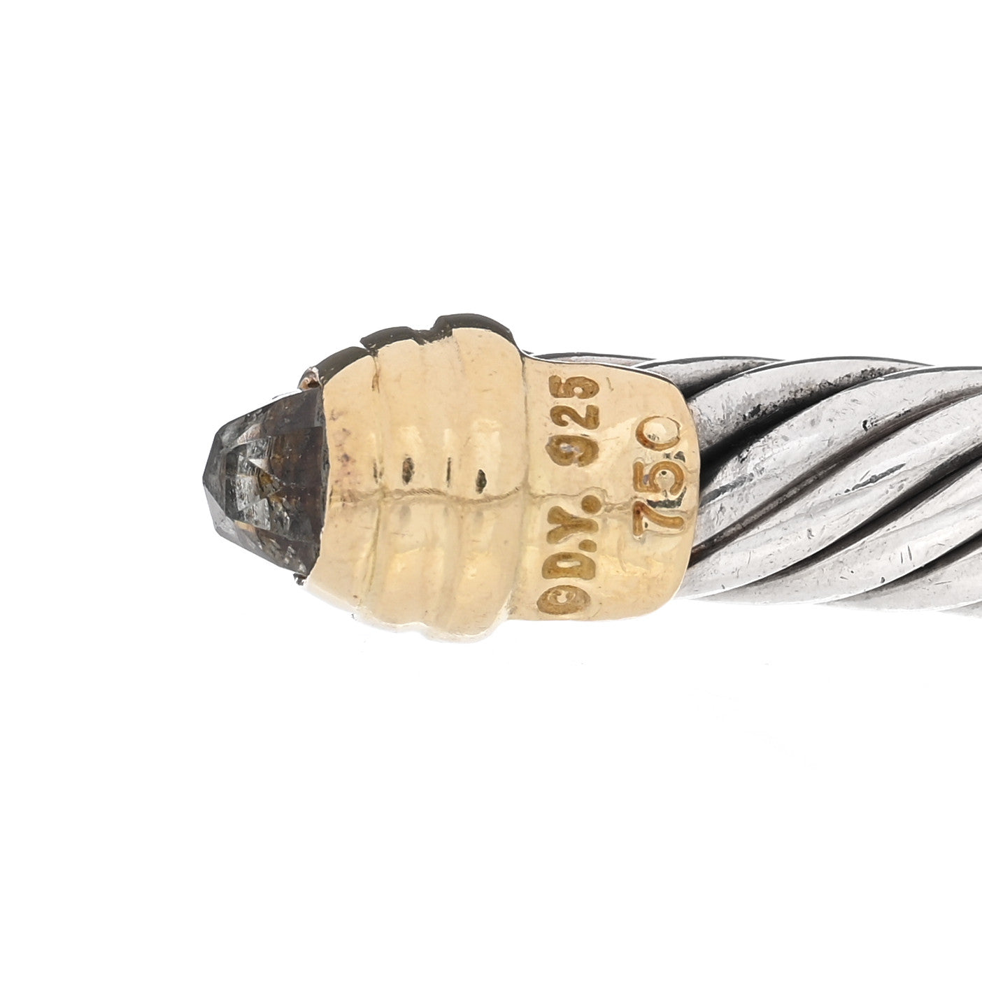 David Yurman Sterling Silver 14K Yellow Gold Prasiolite 5mm Cable Classics Petite Color Bracelet 3 of 3