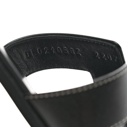 Hermes Box Calfskin Oran Sandals 39 Black 6 of 8