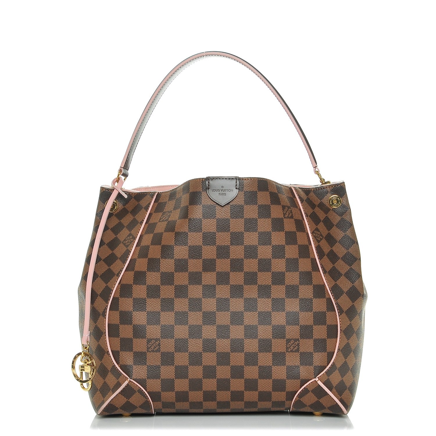Louis Vuitton Damier Ebene Caissa Hobo Rose Ballerine 1 of 6