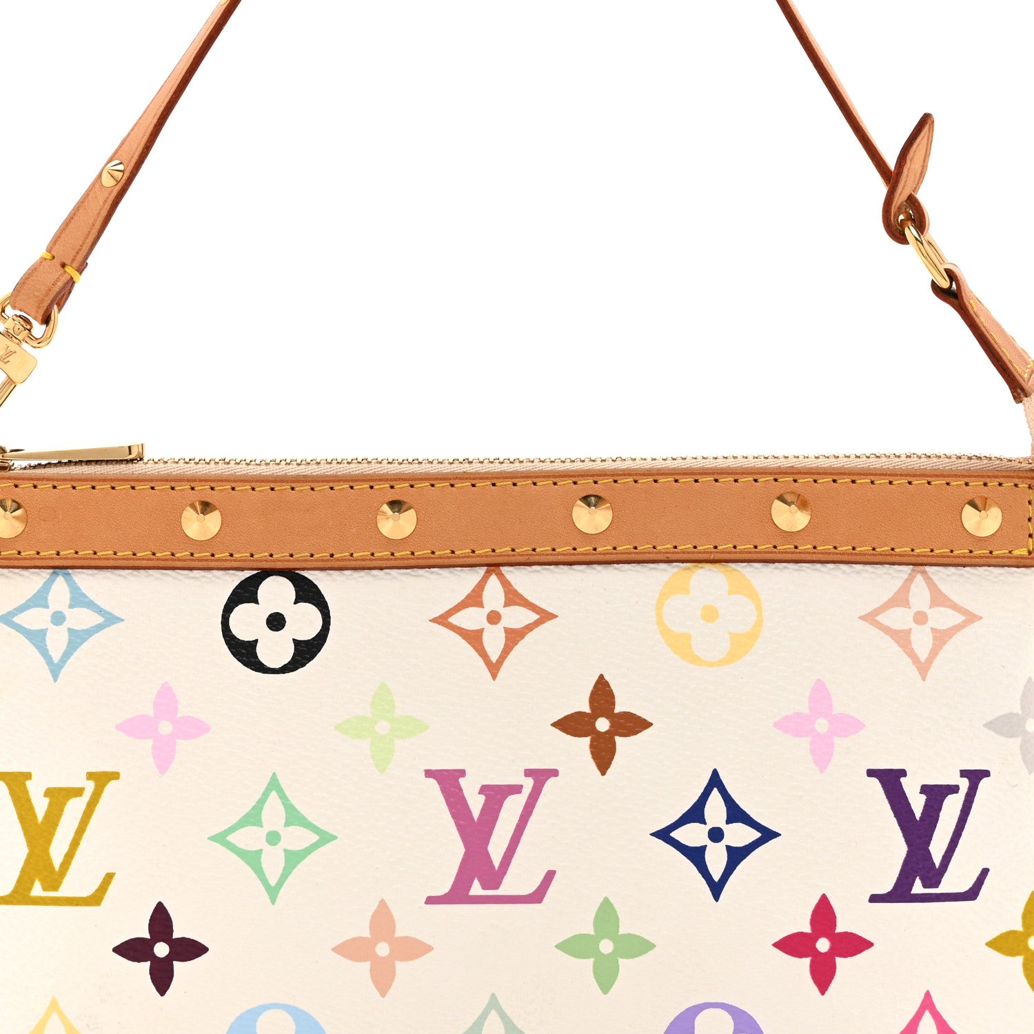 Louis Vuitton Monogram Multicolor Pochette Accessories White 8 of 10