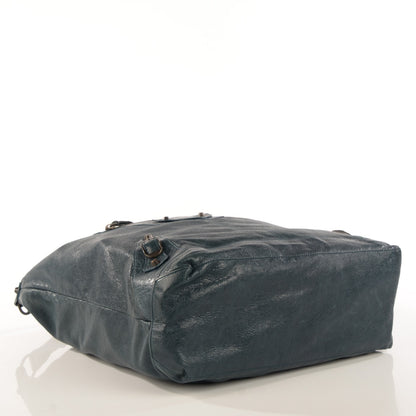 Balenciaga Agneau Canard Navy Perforated Classic Hardware Day Hobo 4 of 8