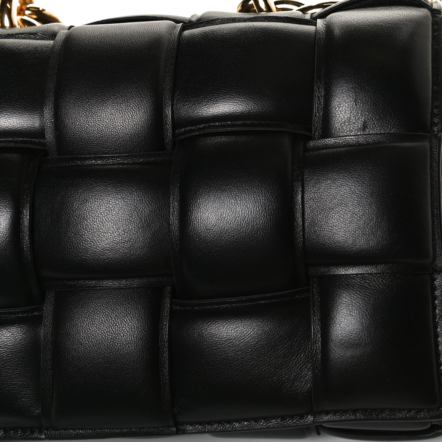 Bottega Veneta Lambskin Maxi Intreccio Padded Chain Cassette Crossbody Bag Black 23 of 33