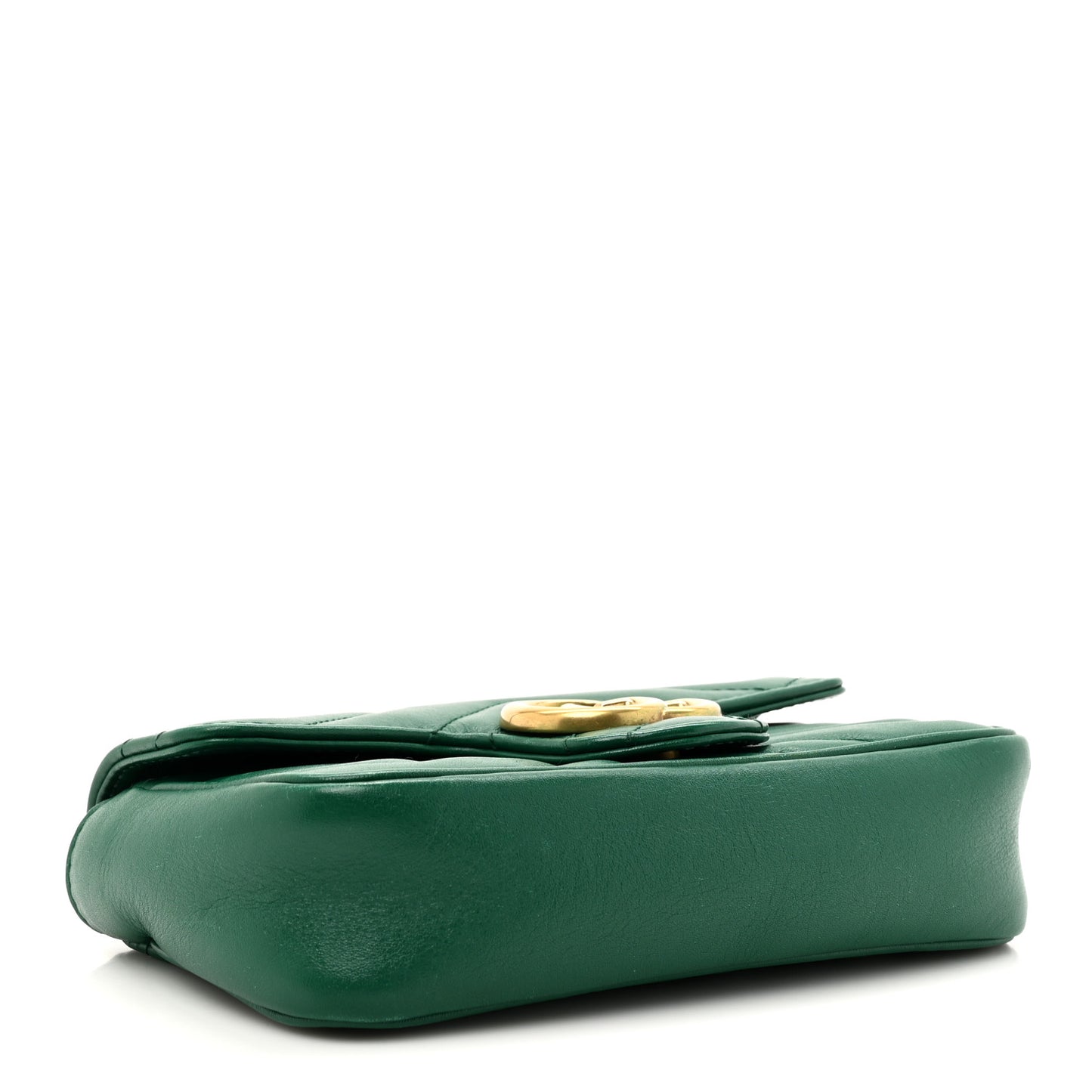 Calfskin Matelasse Super Mini GG Marmont Shoulder Bag Emerald Green