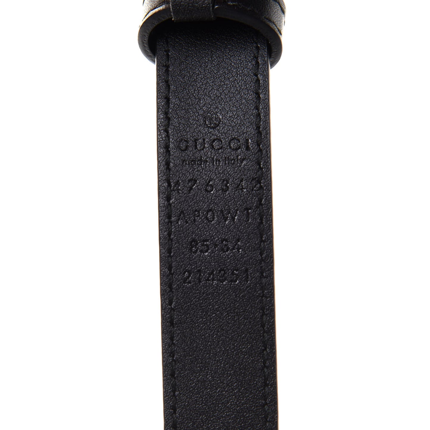Calfskin Pearl Double G 20mm Belt 85 34 Black Cream