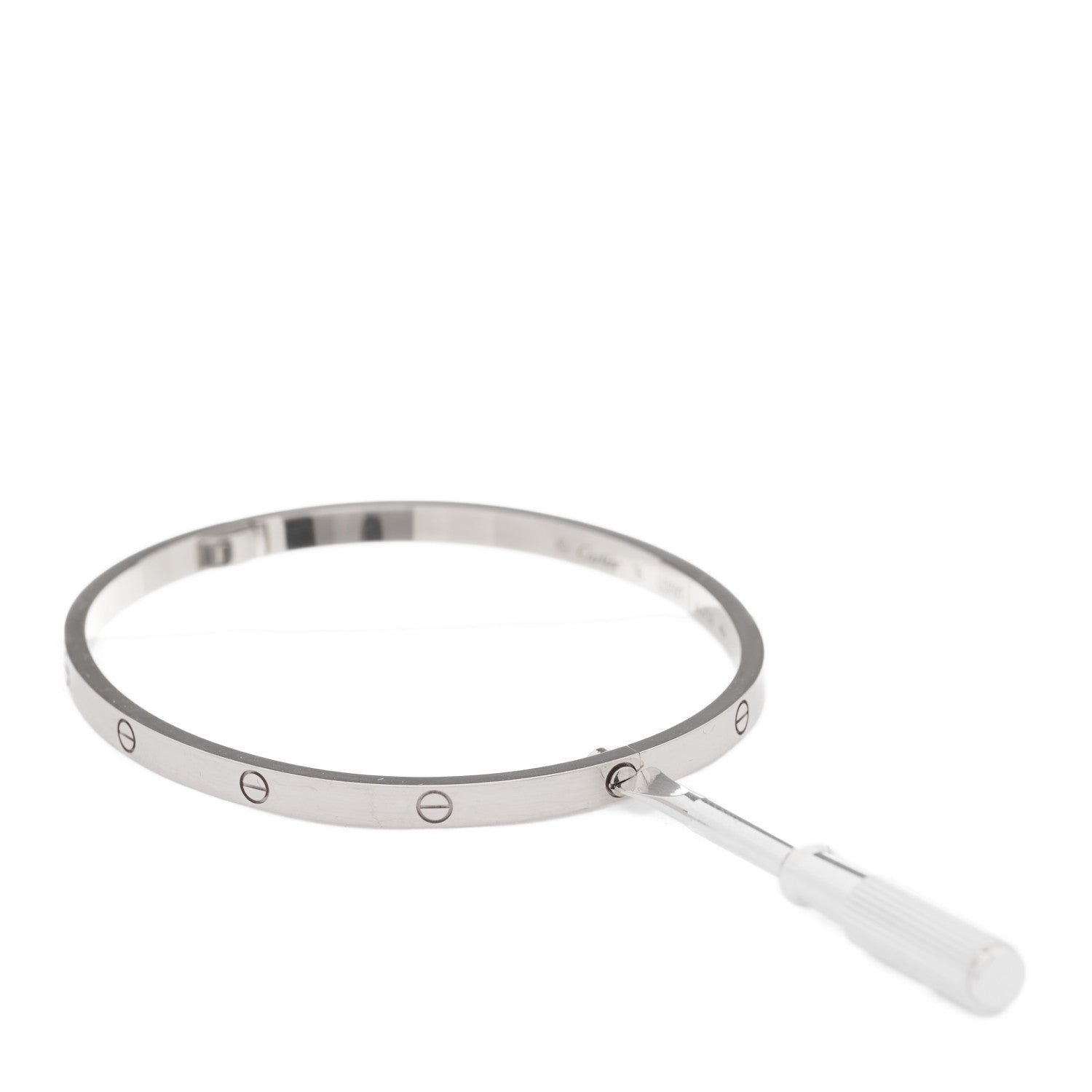 Cartier 18K White Gold Small LOVE Bracelet 18 5 of 5