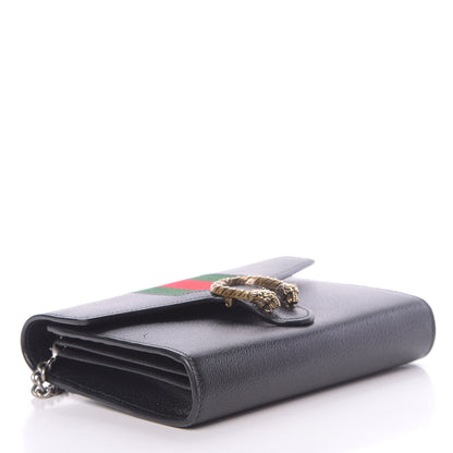 Gucci Calfskin Web Mini Dionysus Chain Wallet Black 4 of 10