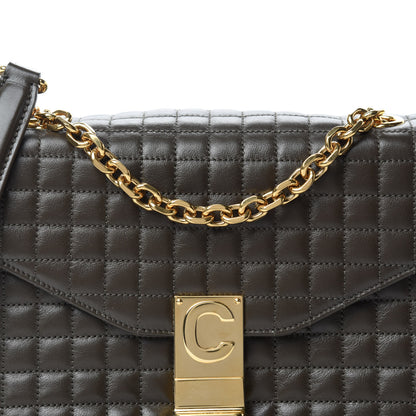 Celine Calfskin Quilted Medium C Bag Dark Brown 12 of 12