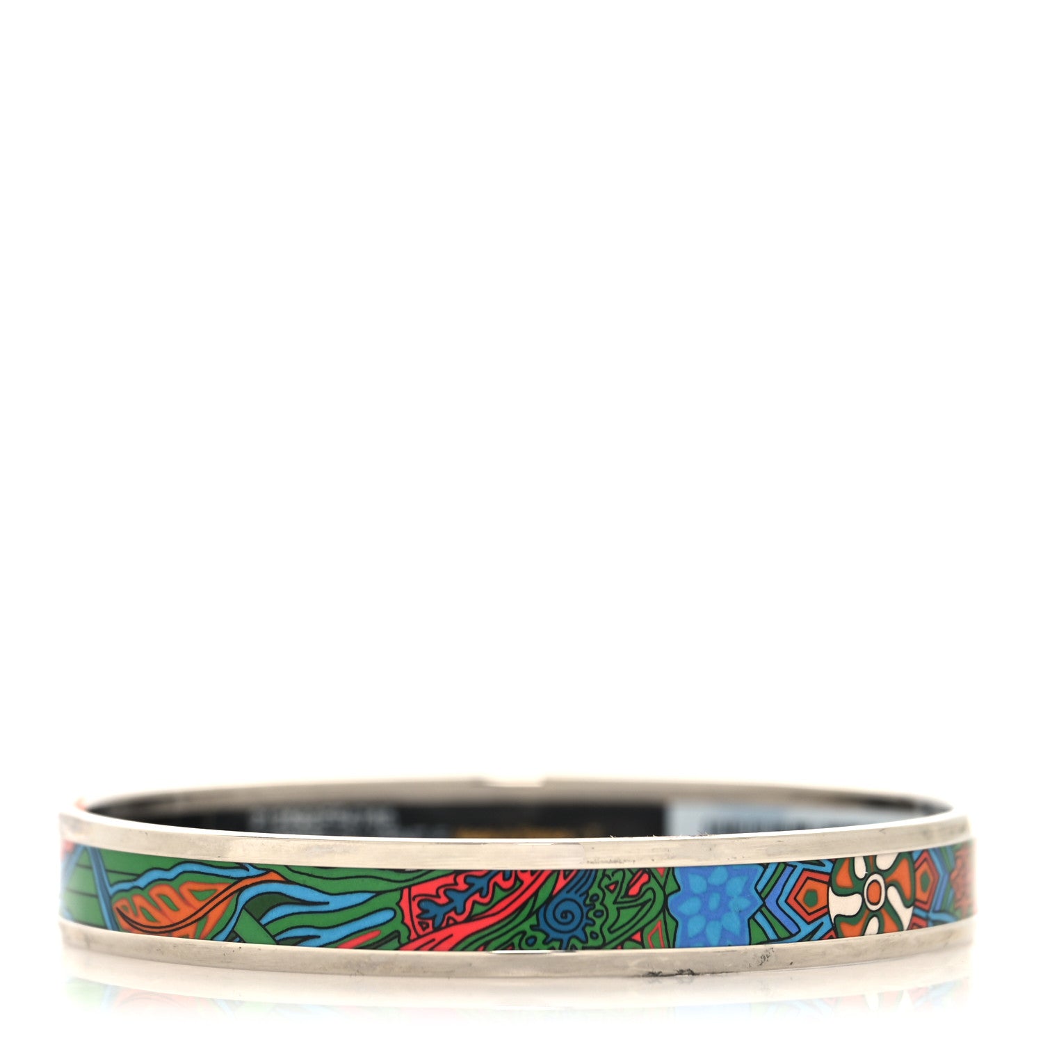 Hermes Enamel Printed Narrow L'Arbre Du Vent Bracelet 65 Folk 3 of 5