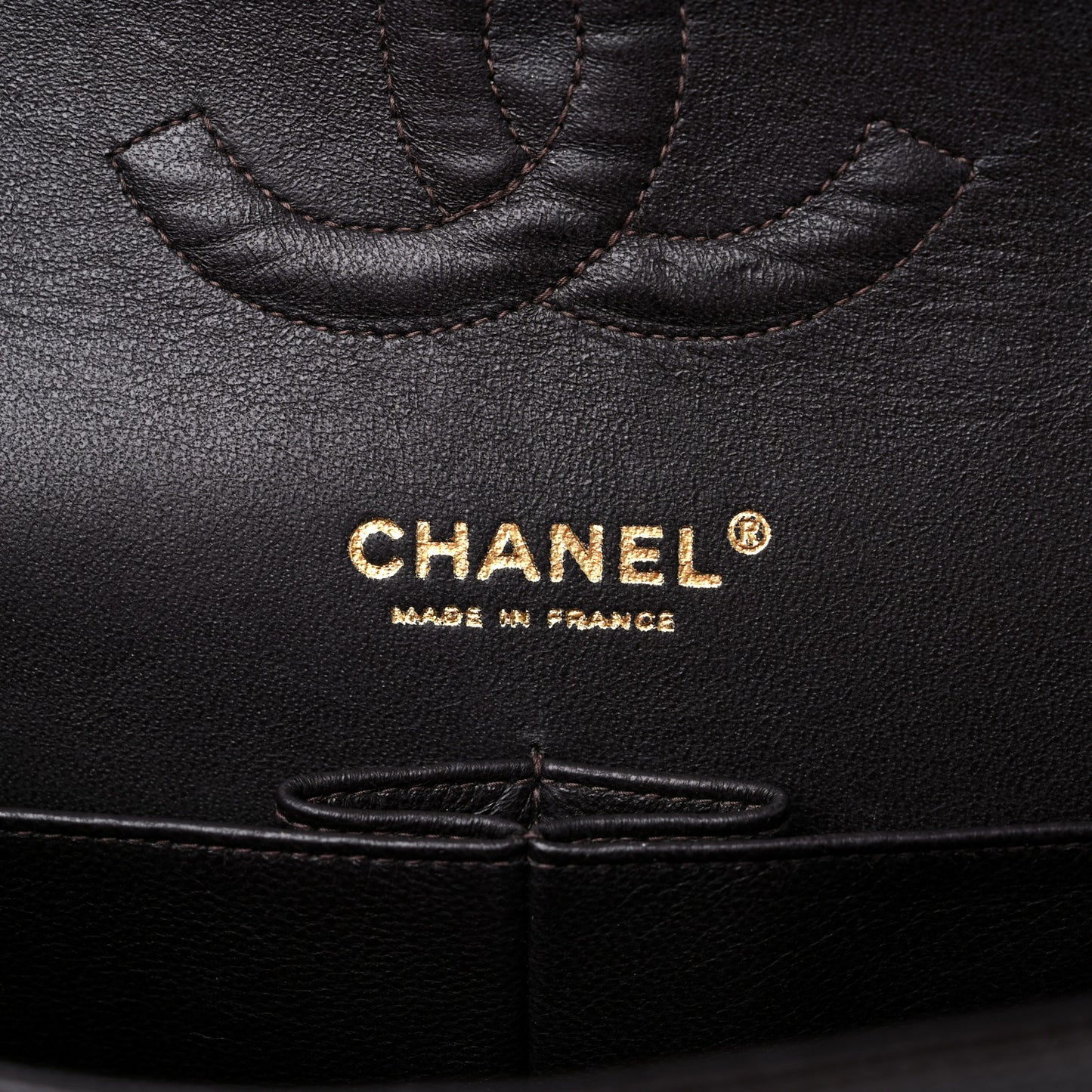 Caviar Quilted Medium Double Flap Dark Brown