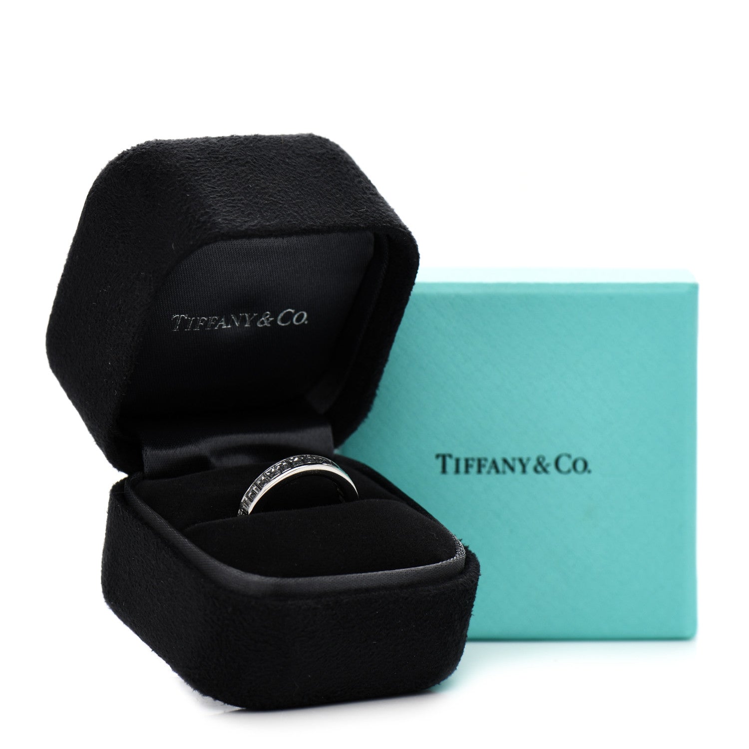 Tiffany Platinum Diamond 4mm Channel-Set Baguette Eternity Band Ring 50 5.5 5 of 5
