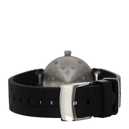 Louis Vuitton Stainless Steel Rubber 28mm Tambour Quartz Watch Brown 3 of 5