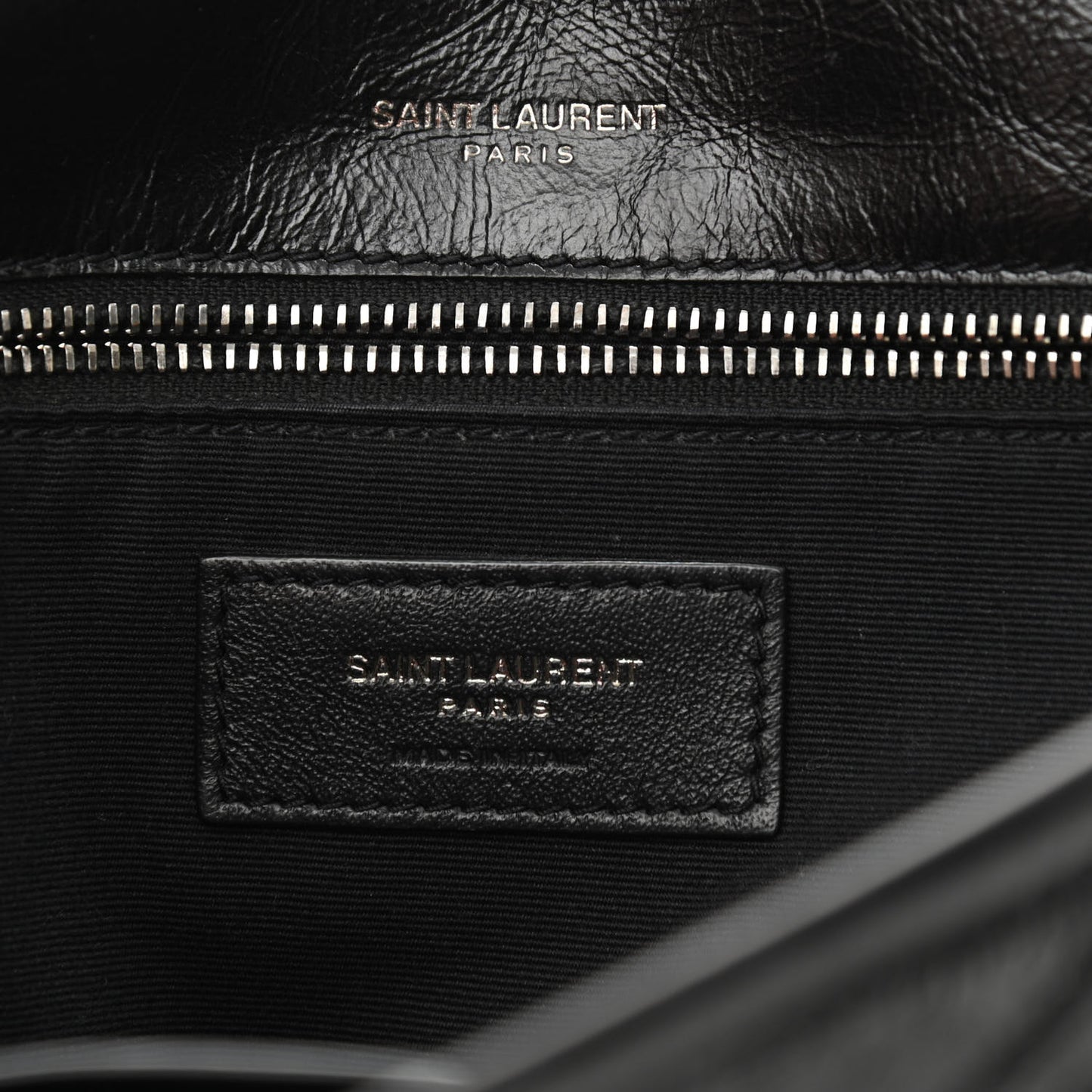 Crinkled Calfskin Matelasse Monogram Medium Niki Chain Satchel Black
