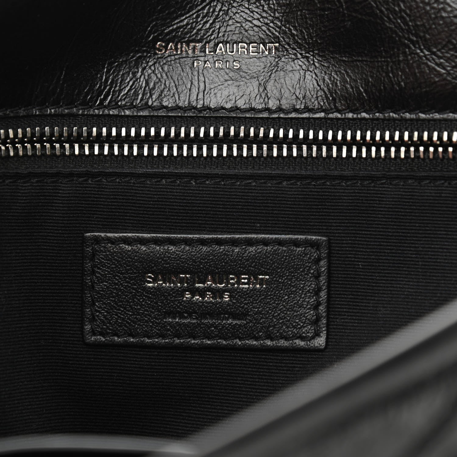 Saint Laurent Crinkled Calfskin Matelasse Monogram Medium Niki Chain Satchel Black 6 of 9