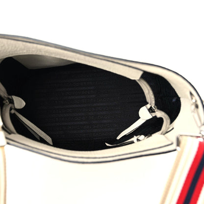 Prada Vitello Phenix Logo Hobo White 6 of 8