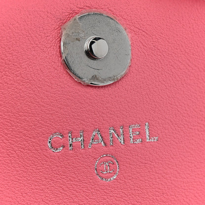 Chanel Shearling Lambskin CC Hook Card Holder Pink 6 of 7