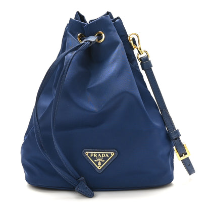 Prada Saffiano Tessuto Nylon Bucket Wristlet Royal 1 of 8