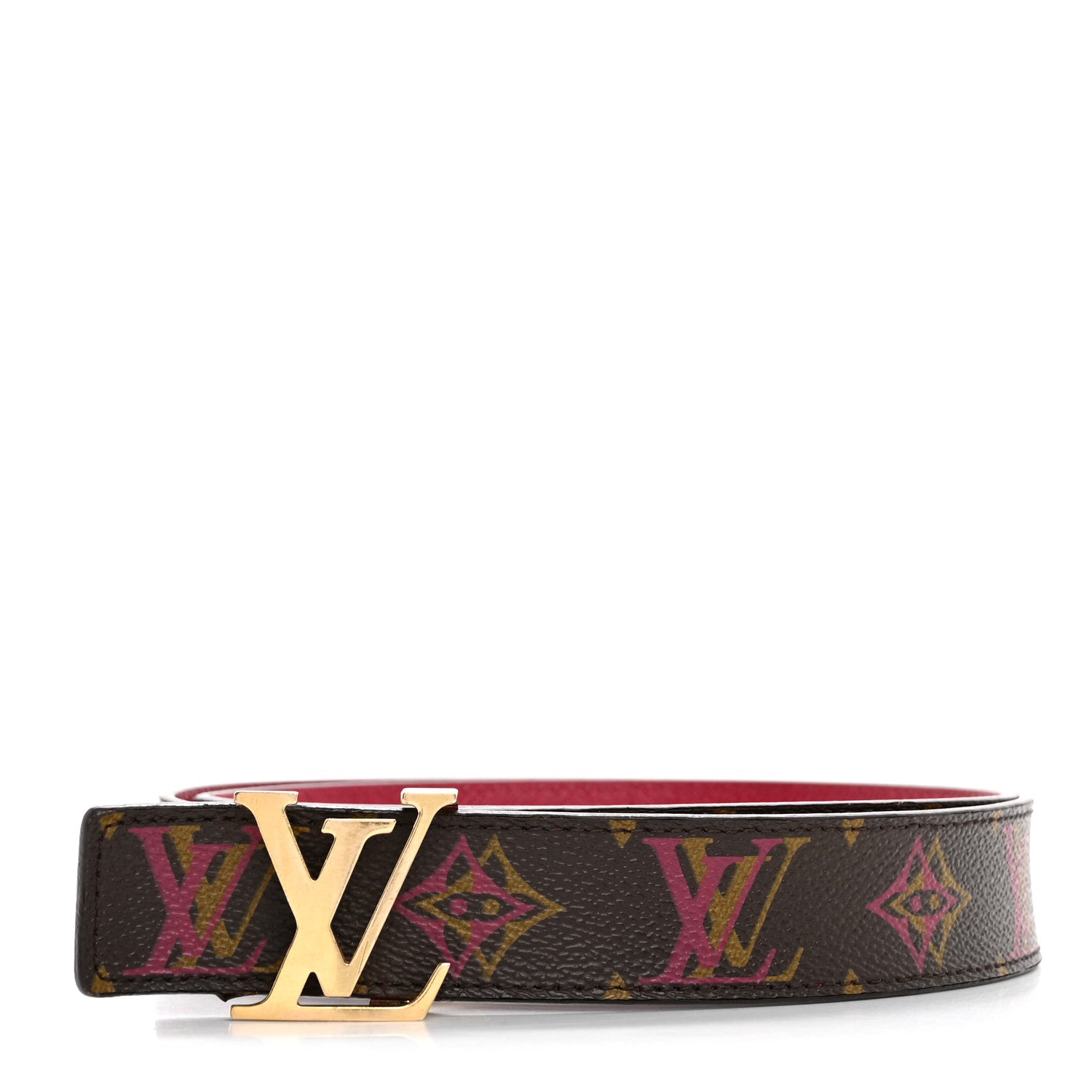 Louis Vuitton Monogram 30mm LV Initiales Reversible Belt 85 34 Fuchsia 1 of 9