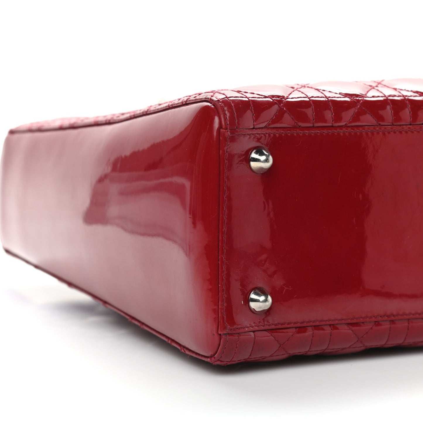 Patent Cannage Large Lady Dior Red
