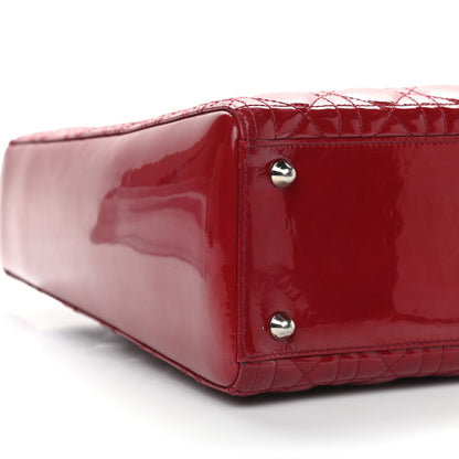 Christian Dior Patent Cannage Large Lady Dior Red 9 of 10